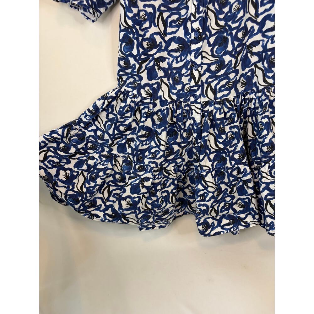 Apiece Apart Las Alturas Mini Dress Blue & White Floral Size XS - Picture 3 of 6